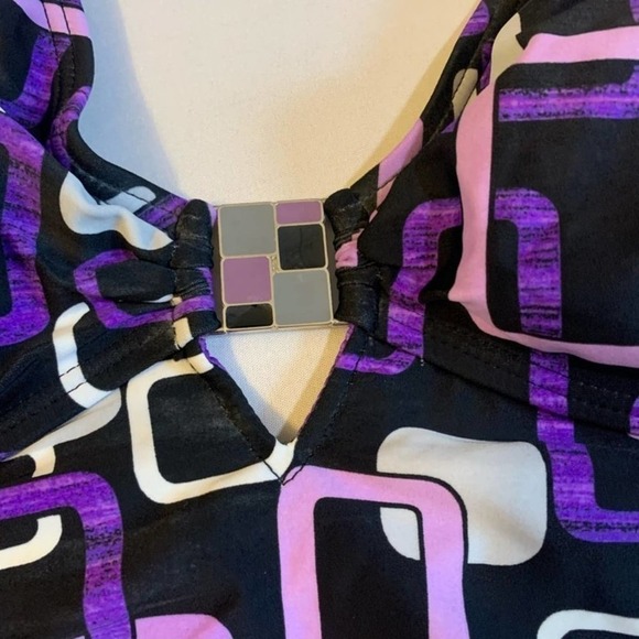 5/ $25 Apt 9 Purple Print Tankini Top 12 - Picture 3 of 6